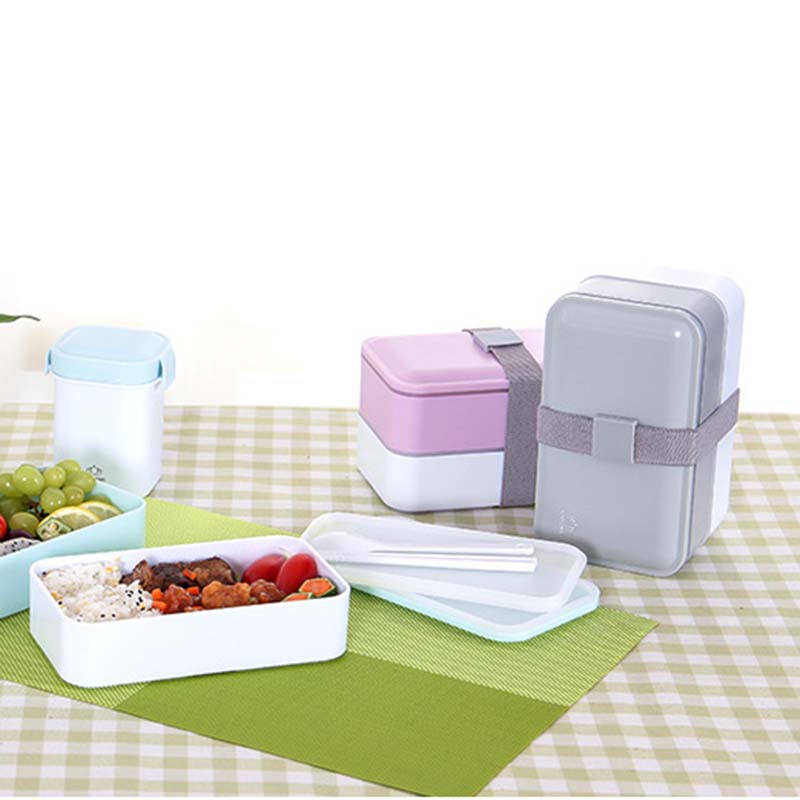 Portable Double Layer Lunch Box