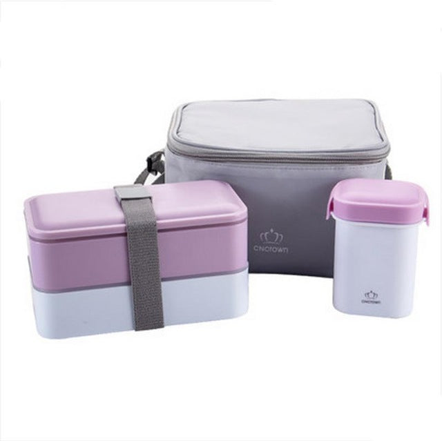 Portable Double Layer Lunch Box