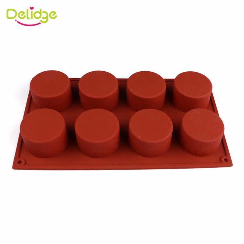 8 Holes Round Silicone Cake Mold