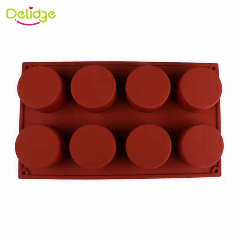 8 Holes Round Silicone Cake Mold