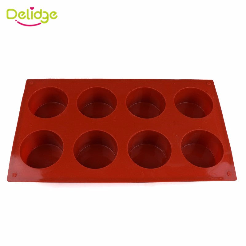 8 Holes Round Silicone Cake Mold