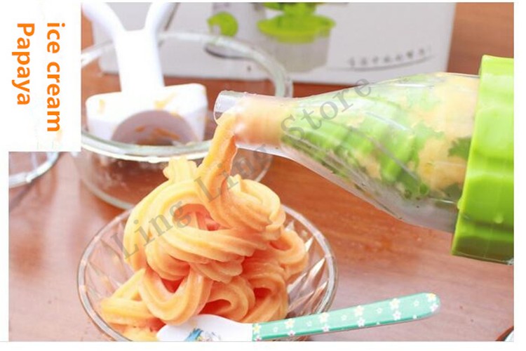 New 2 In 1 Multifunction Manual Soft Ice Cream Maker Manual Fruit Juicer Extractor Blender Lemon Squeezer Citrus Juicer Kitchen