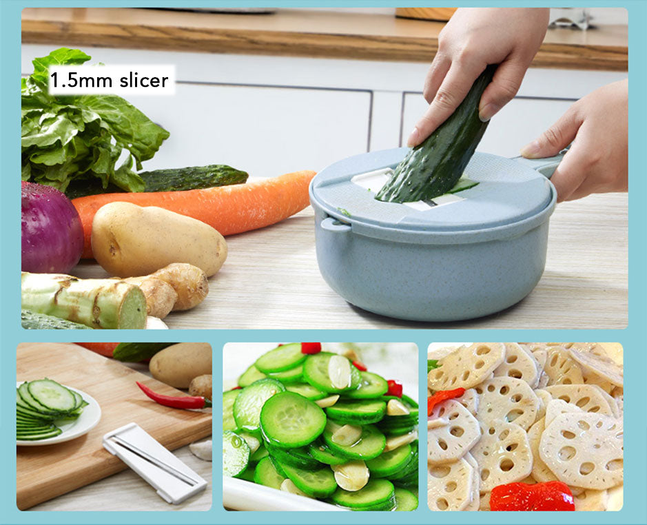 Mandoline Slicer Vegetable Slicer Potato Peeler Carrot Onion Grater with Strainer Vegetable Cutter 8 in 1 Kitchen Accessories