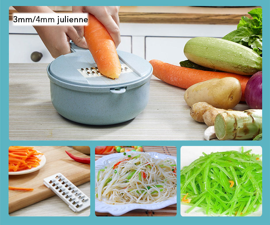 Mandoline Slicer Vegetable Slicer Potato Peeler Carrot Onion Grater with Strainer Vegetable Cutter 8 in 1 Kitchen Accessories